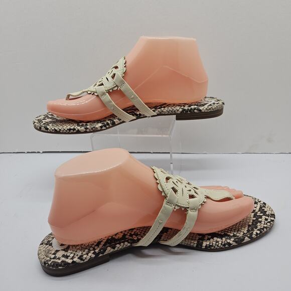 Sam Edelman Circus Cherri Snakeskin Medallion Thong Flip Flip Sandals Shoes 9.5M - Picture 2 of 6